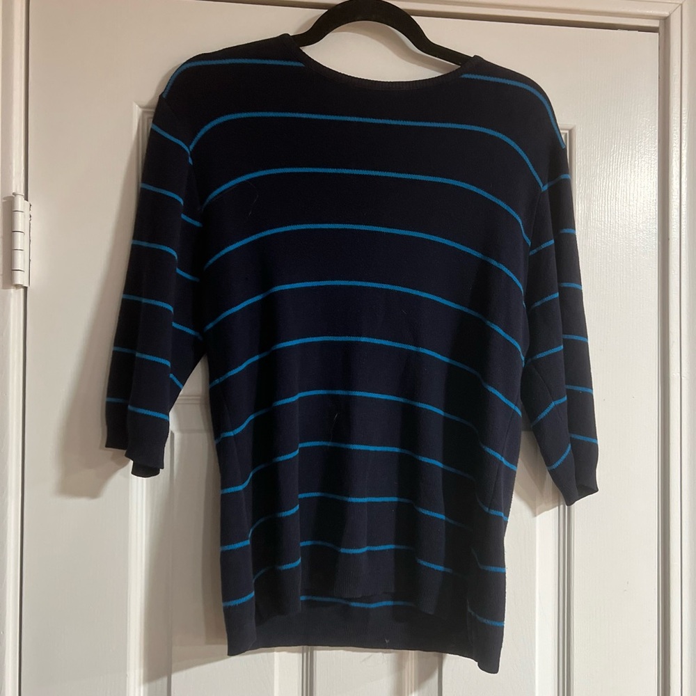 Striped Vintage Sweater with Half Sleeve